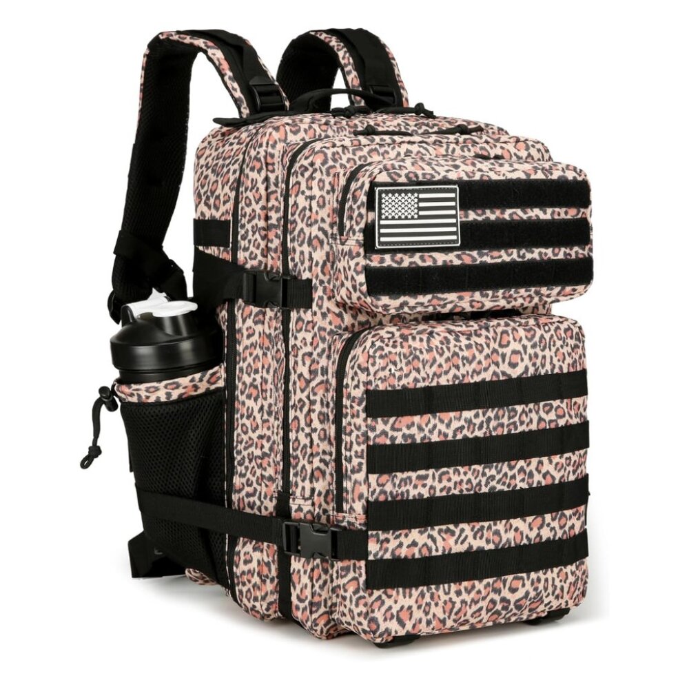 45L Tactical Backpack with Bottle Holder Waterproof Multi Compartment for Hiking